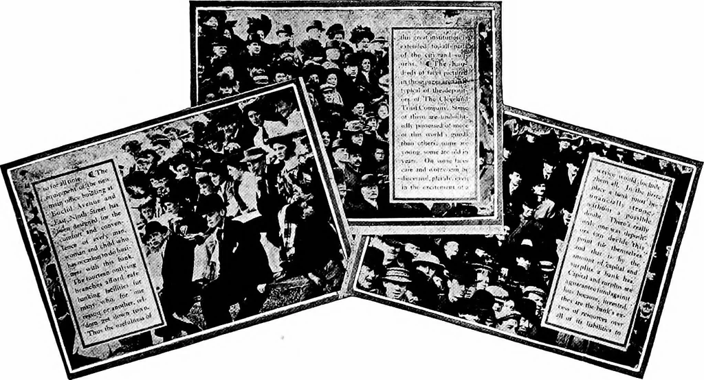 An illustration from Pushing your business : a textbook of advertising; giving practical advice on advertising for banks, trust companies, safe deposit companies, investment brokers, real estate dealers, insurance agents and all interested in promoting their business by judicious advertising, 1911, leaf 50