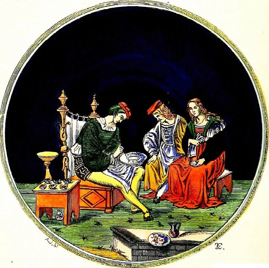 An illustration from A guide to the knowledge of pottery, porcelain, and other objects of vertu : comprising an illustrated catalogue of the Bernal collection of works of art, with the prices at which they were sold by auction, and the names of the present possessors. To which are added an introductory essay on pottery and porcelain, and an engraved list of marks and monograms, 1862, leaf 258
