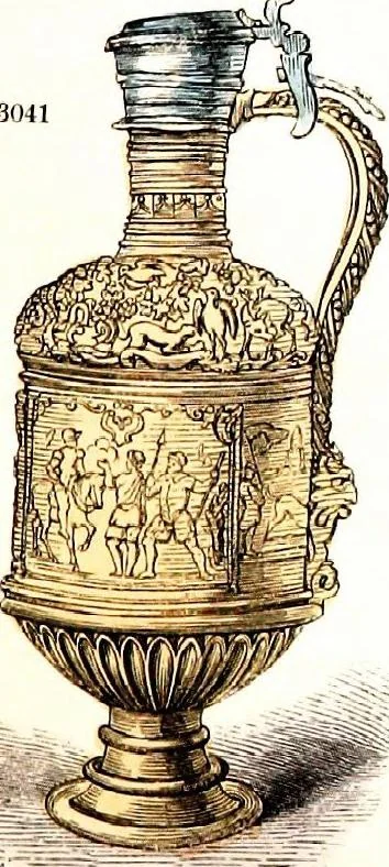An illustration from A guide to the knowledge of pottery, porcelain, and other objects of vertu : comprising an illustrated catalogue of the Bernal collection of works of art, with the prices at which they were sold by auction, and the names of the present possessors. To which are added an introductory essay on pottery and porcelain, and an engraved list of marks and monograms, 1862, leaf 381