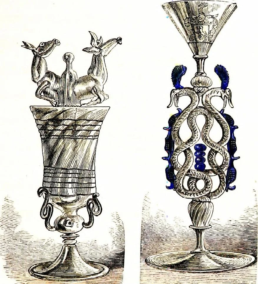 An illustration from A guide to the knowledge of pottery, porcelain, and other objects of vertu : comprising an illustrated catalogue of the Bernal collection of works of art, with the prices at which they were sold by auction, and the names of the present possessors. To which are added an introductory essay on pottery and porcelain, and an engraved list of marks and monograms, 1862, leaf 399