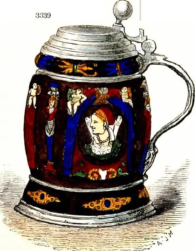 An illustration from A guide to the knowledge of pottery, porcelain, and other objects of vertu : comprising an illustrated catalogue of the Bernal collection of works of art, with the prices at which they were sold by auction, and the names of the present possessors. To which are added an introductory essay on pottery and porcelain, and an engraved list of marks and monograms, 1862, leaf 409