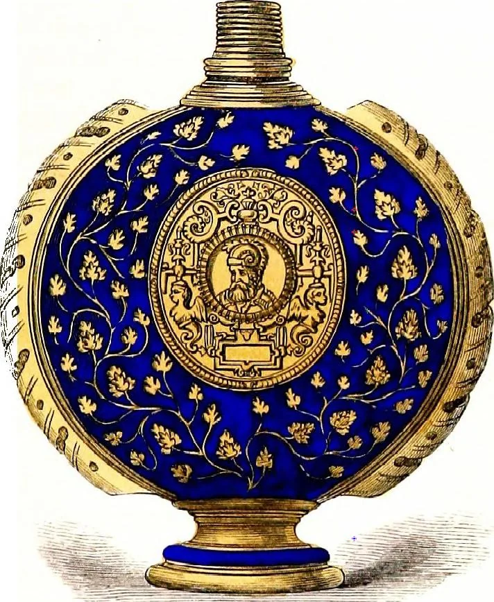 An illustration from A guide to the knowledge of pottery, porcelain, and other objects of vertu : comprising an illustrated catalogue of the Bernal collection of works of art, with the prices at which they were sold by auction, and the names of the present possessors. To which are added an introductory essay on pottery and porcelain, and an engraved list of marks and monograms, 1862, leaf 413