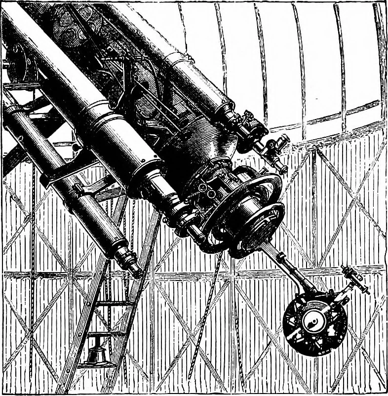 An illustration from The heavens above: a popular handbook of astronomy, 1882, leaf 176