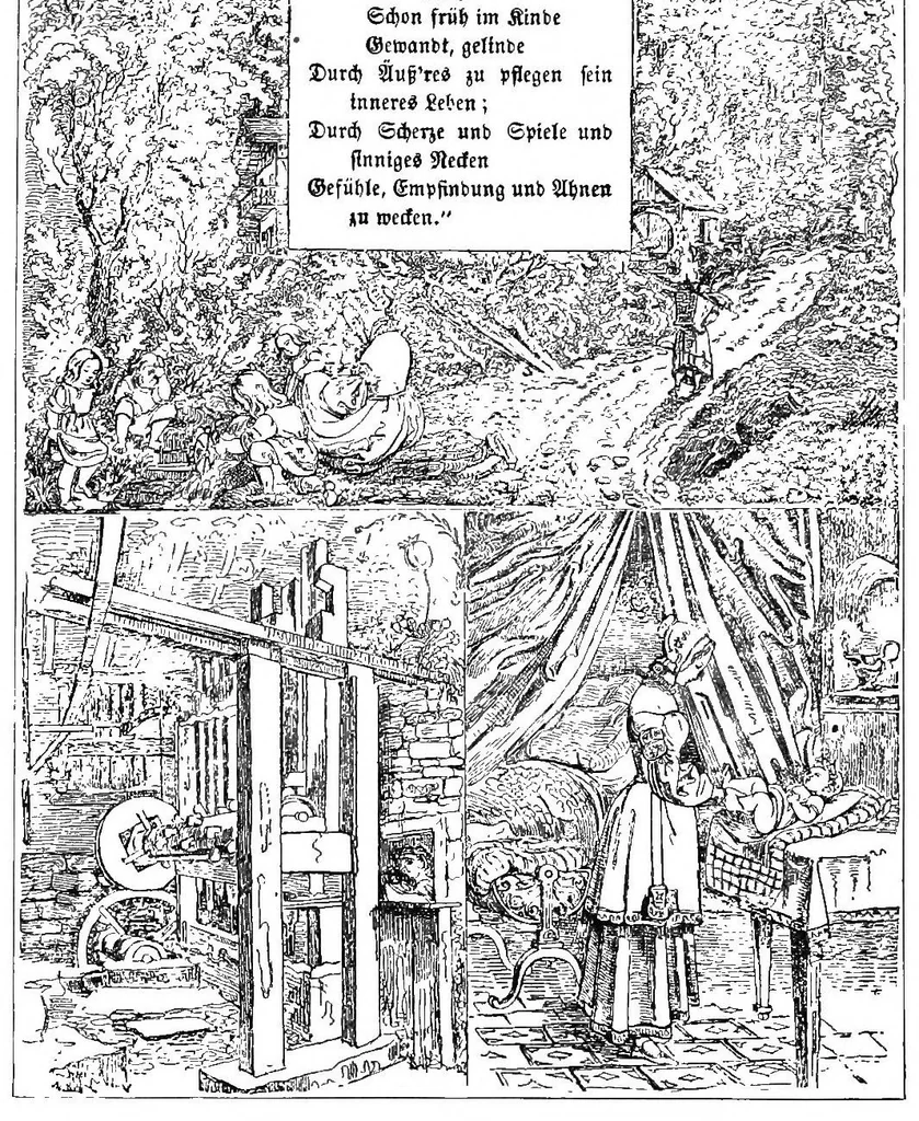 An illustration from The mottoes and commentaries of Friedrich Froebel's Mother play, 1895, leaf 101
