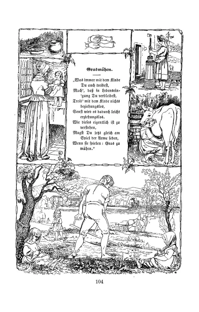 An illustration from The mottoes and commentaries of Friedrich Froebel's Mother play, 1895, leaf 133
