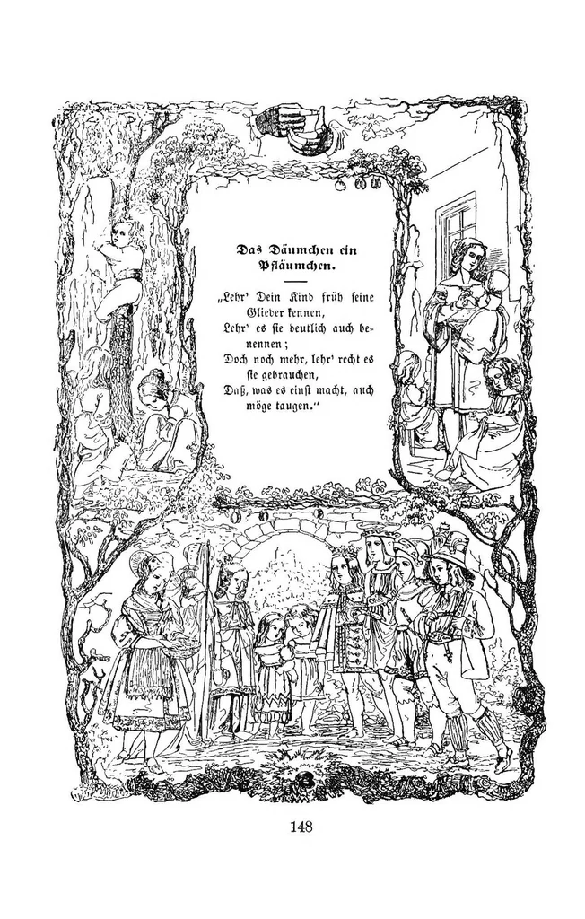 An illustration from The mottoes and commentaries of Friedrich Froebel's Mother play, 1895, leaf 177