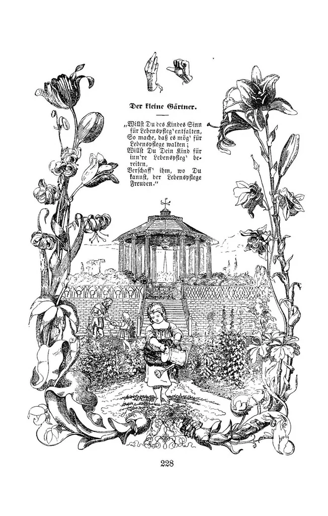 An illustration from The mottoes and commentaries of Friedrich Froebel's Mother play, 1895, leaf 257