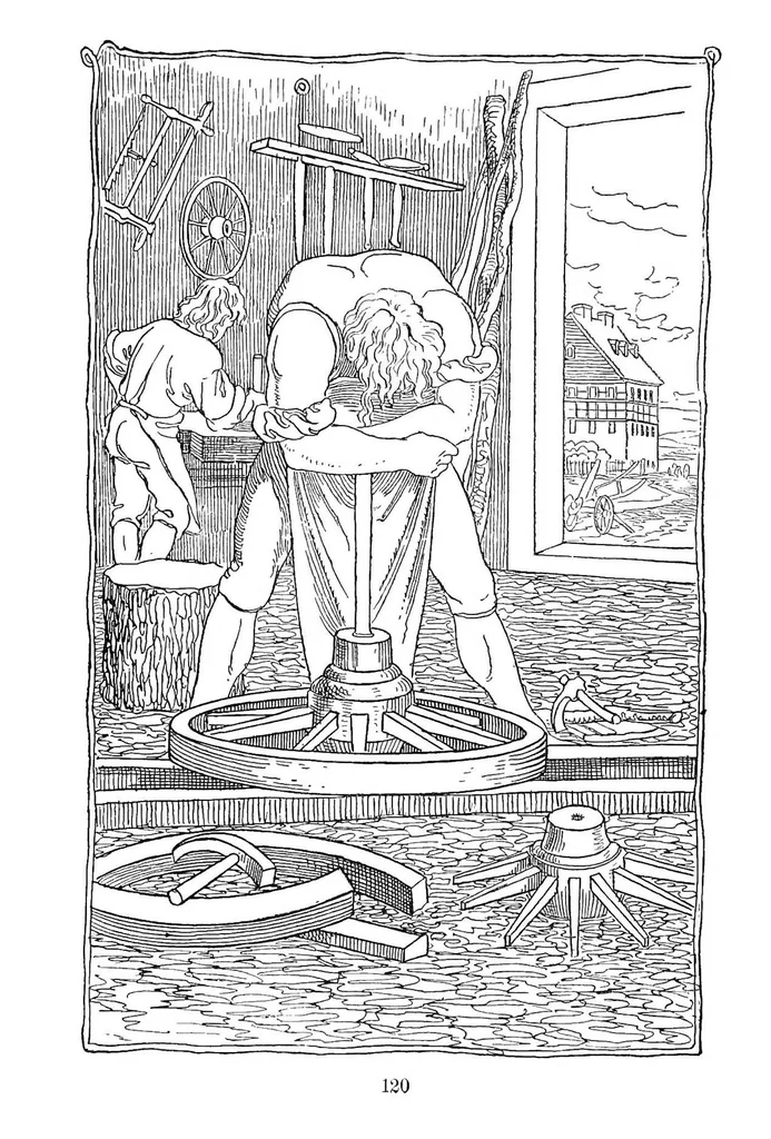 An illustration from The songs and music of Friedrich Froebel's Mother play (Mutter und kose Lieder), 1895, leaf 143