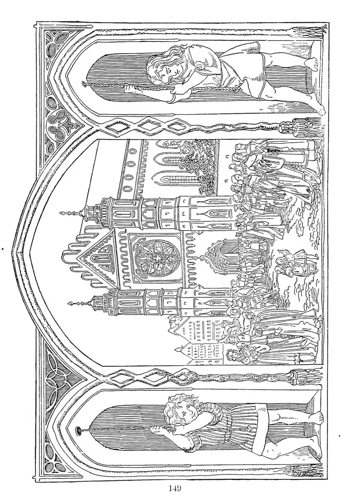 An illustration from The songs and music of Friedrich Froebel's Mother play (Mutter und kose Lieder), 1895, leaf 172