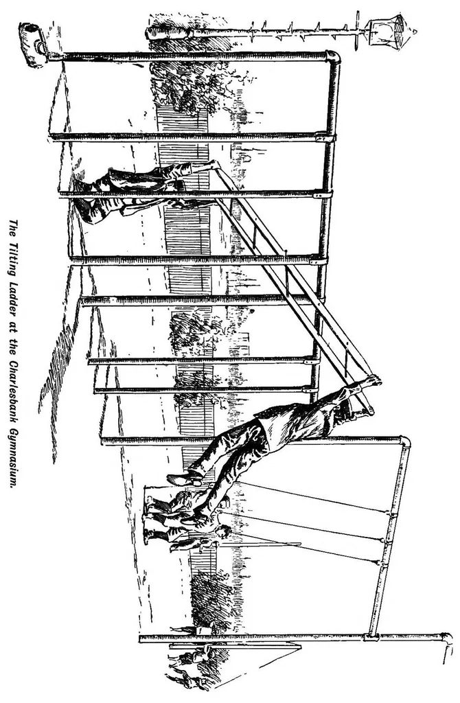 An illustration from The book of athletics and out-of-door sports : containing practical advice and suggestions from college team-captains and other amateurs, on foot-ball, base-ball, tennis, rowing, golf, sprinting, bicycling, swimming, skating, yachting, etc., 1895, leaf 156