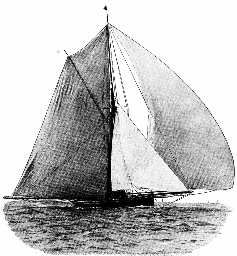 An illustration from The book of athletics and out-of-door sports : containing practical advice and suggestions from college team-captains and other amateurs, on foot-ball, base-ball, tennis, rowing, golf, sprinting, bicycling, swimming, skating, yachting, etc., 1895, leaf 174