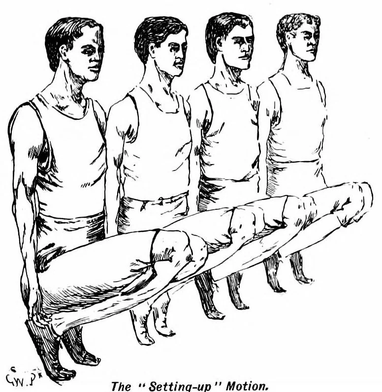 An illustration from The book of athletics and out-of-door sports : containing practical advice and suggestions from college team-captains and other amateurs, on foot-ball, base-ball, tennis, rowing, golf, sprinting, bicycling, swimming, skating, yachting, etc., 1895, leaf 62