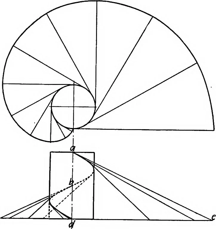 An illustration from Descriptive geometry, 1918, leaf 106