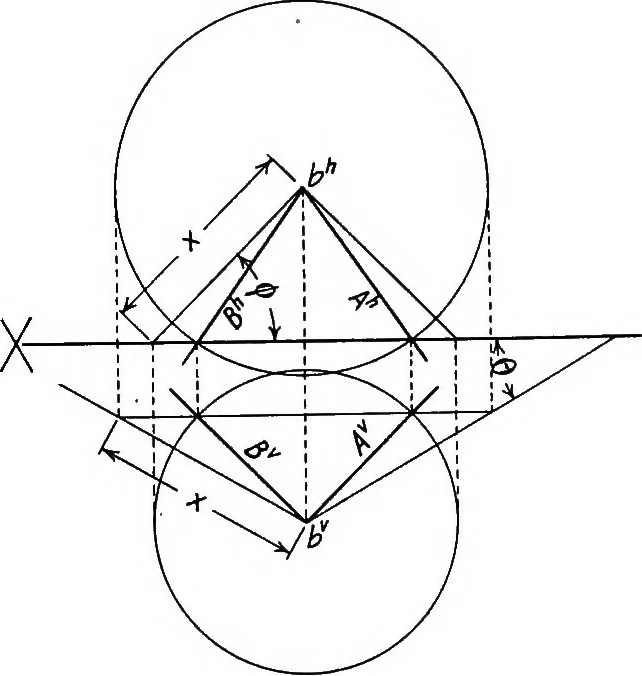 An illustration from Descriptive geometry, 1918, leaf 39