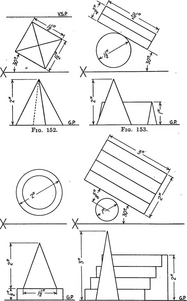 An illustration from Descriptive geometry, 1918, leaf 91