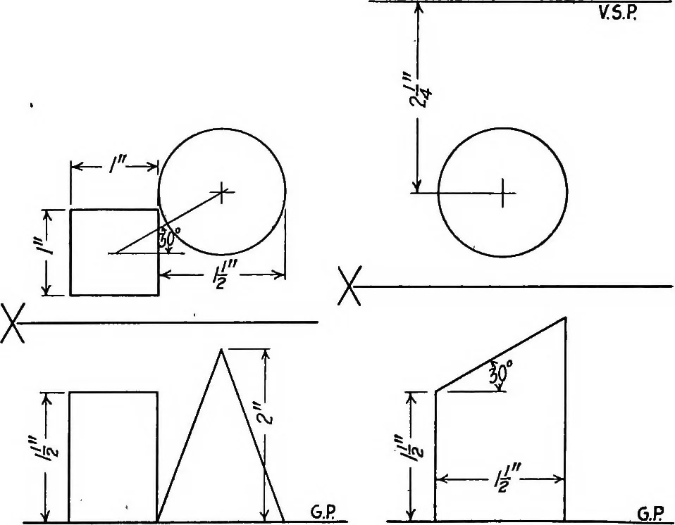 An illustration from Descriptive geometry, 1918, leaf 92