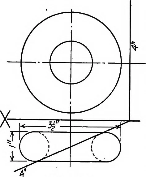 An illustration from Descriptive geometry, 1918, leaf 97