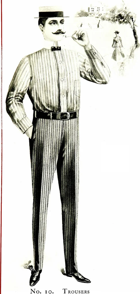 An illustration from The spring book of B. Kuppenheimer & Co. : illustrating a new century of clothing-radically different from the old-and incidentally depicting the more striking chances in men's wear during the past one hundred year, 1900, leaf 51