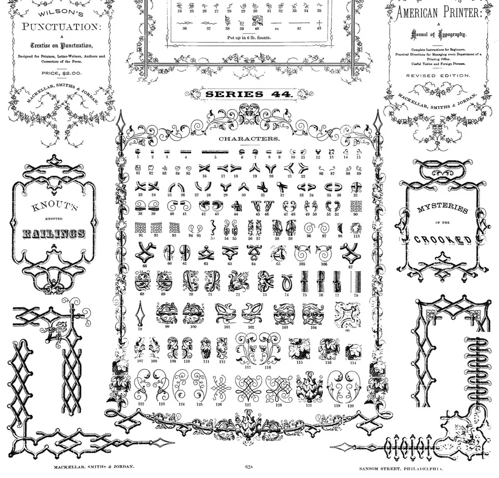 An illustration from Eleventh book of specimens of printing types and every requisite for typographical use and adornment, 1885, leaf 715