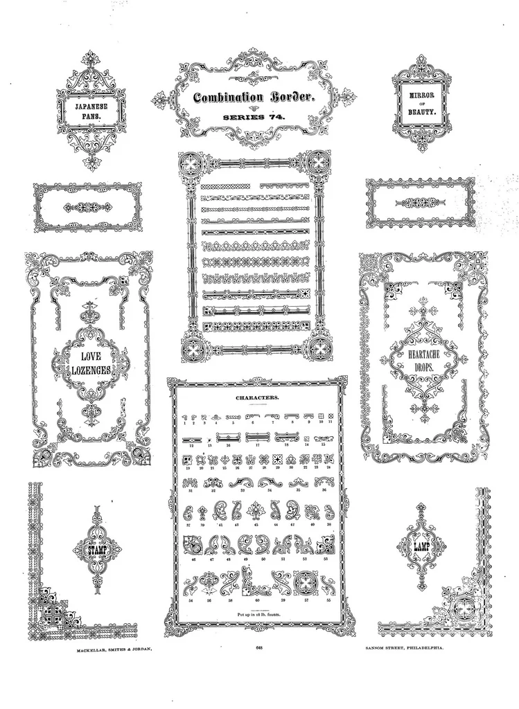 An illustration from Eleventh book of specimens of printing types and every requisite for typographical use and adornment, 1885, leaf 751