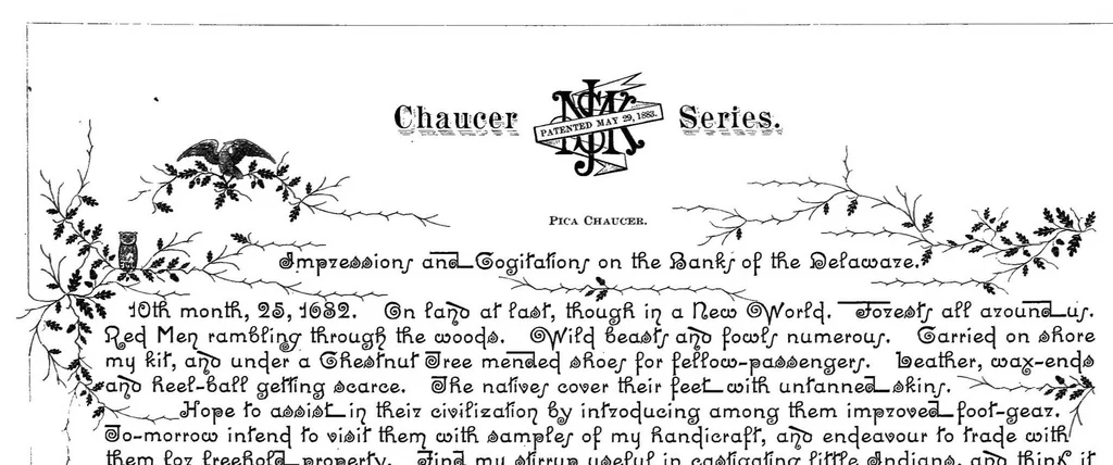 An illustration from Eleventh book of specimens of printing types and every requisite for typographical use and adornment, 1885, leaf 93