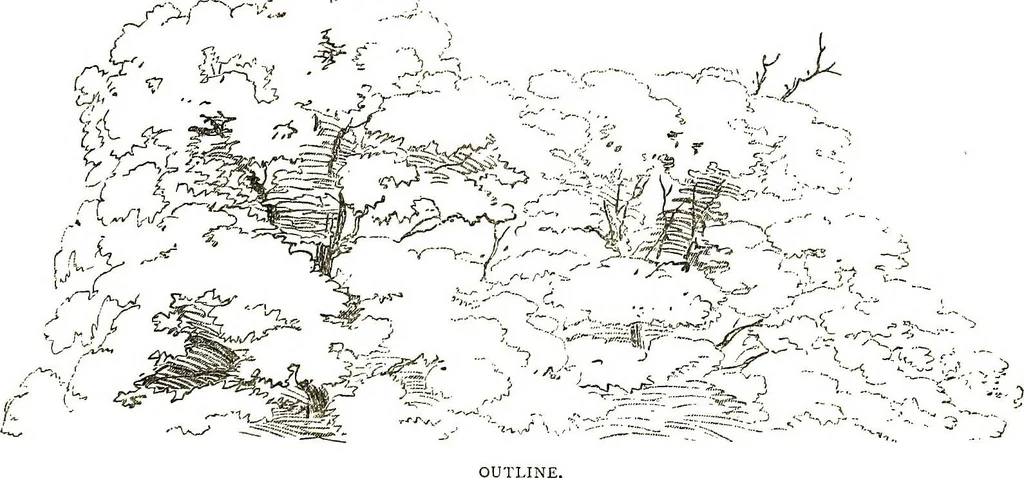 An illustration from The art of sketching from nature, 1871, leaf 51