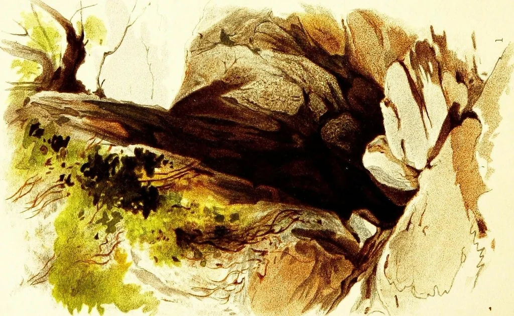 An illustration from The art of sketching from nature, 1871, leaf 77