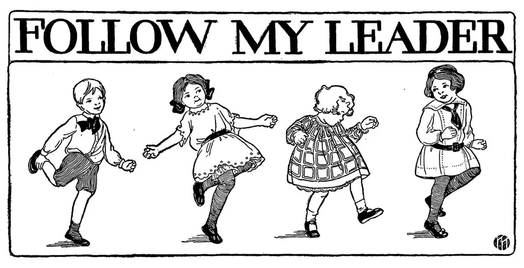 An illustration from Dramatic games and dances for little children, 1914, leaf 15