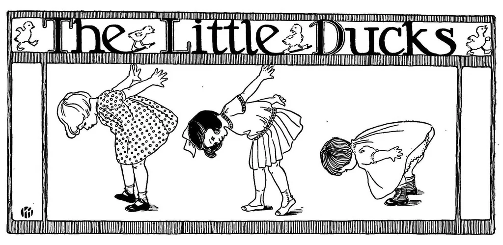 An illustration from Dramatic games and dances for little children, 1914, leaf 27