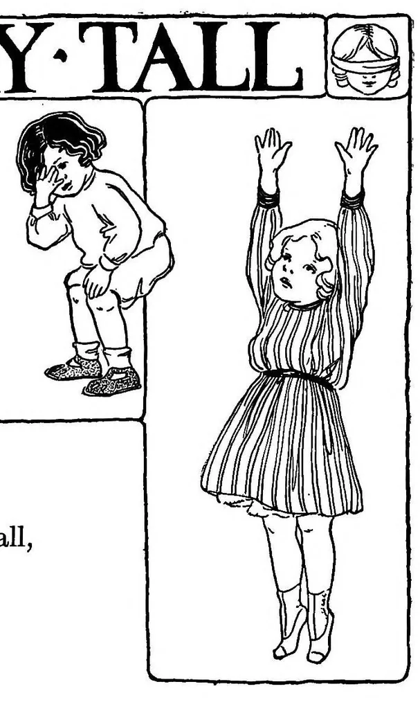 An illustration from Dramatic games and dances for little children, 1914, leaf 31
