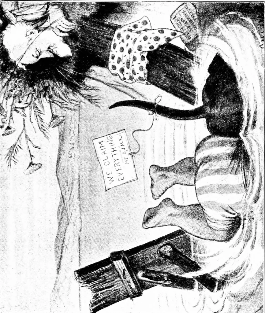 An illustration from Presidential nominations and elections; a history of American conventions, national campaigns, inaugurations and campaign caricature, with numerous illustrations, 1916, leaf 122