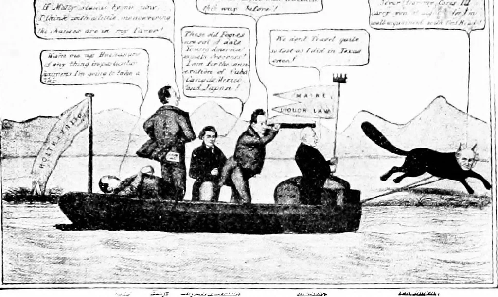An illustration from Presidential nominations and elections; a history of American conventions, national campaigns, inaugurations and campaign caricature, with numerous illustrations, 1916, leaf 192