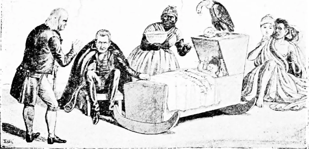 An illustration from Presidential nominations and elections; a history of American conventions, national campaigns, inaugurations and campaign caricature, with numerous illustrations, 1916, leaf 192