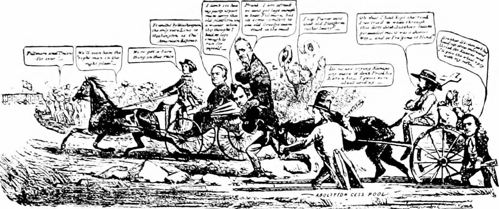 An illustration from Presidential nominations and elections; a history of American conventions, national campaigns, inaugurations and campaign caricature, with numerous illustrations, 1916, leaf 202