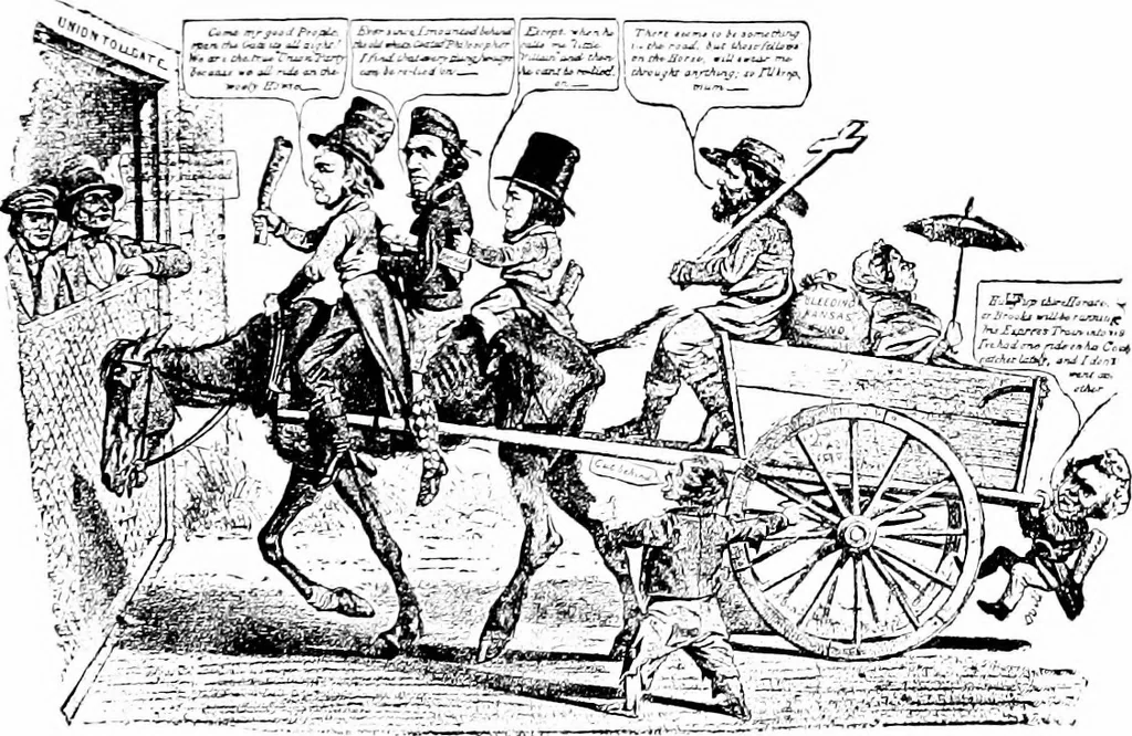 An illustration from Presidential nominations and elections; a history of American conventions, national campaigns, inaugurations and campaign caricature, with numerous illustrations, 1916, leaf 202