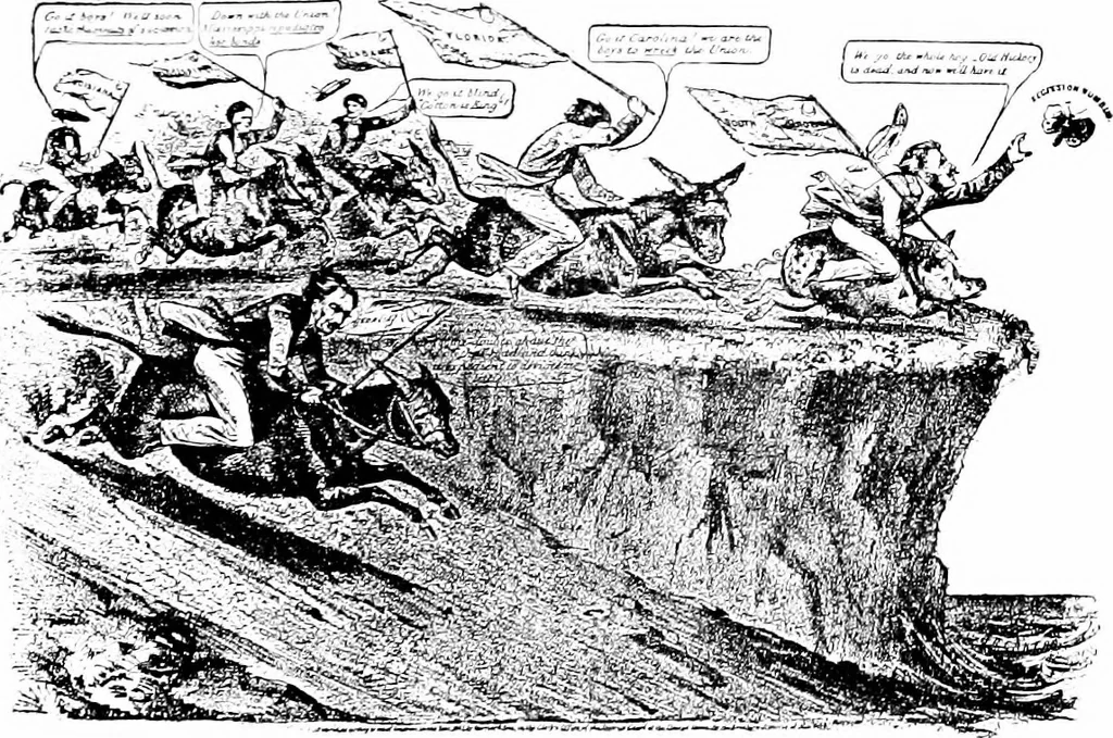 An illustration from Presidential nominations and elections; a history of American conventions, national campaigns, inaugurations and campaign caricature, with numerous illustrations, 1916, leaf 236