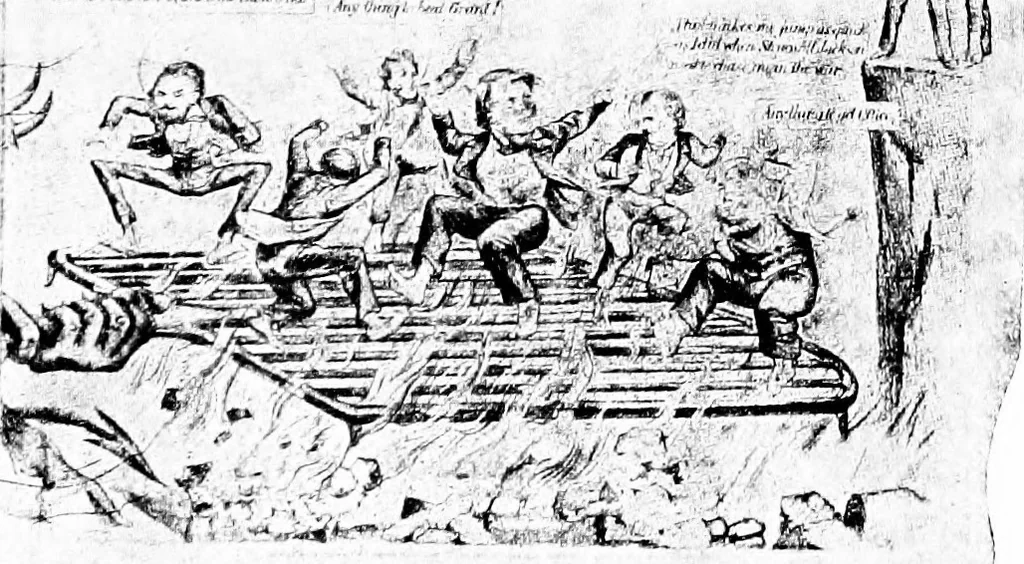 An illustration from Presidential nominations and elections; a history of American conventions, national campaigns, inaugurations and campaign caricature, with numerous illustrations, 1916, leaf 254