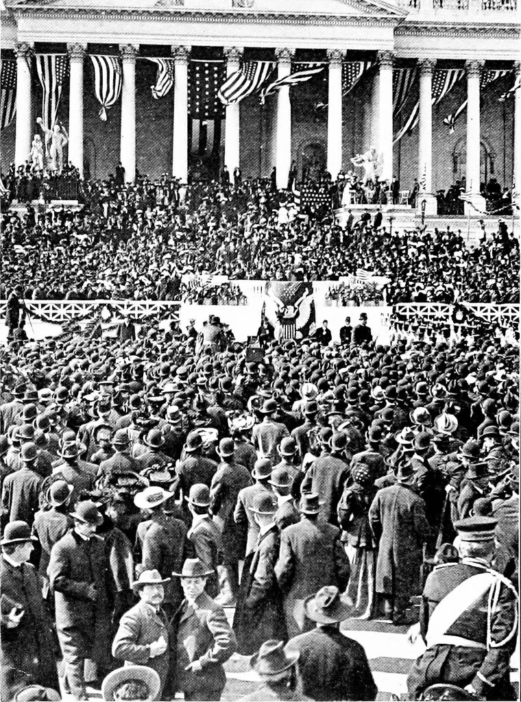 An illustration from Presidential nominations and elections; a history of American conventions, national campaigns, inaugurations and campaign caricature, with numerous illustrations, 1916, leaf 7