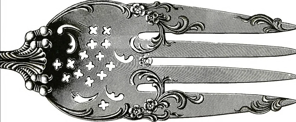 An illustration from Georgian: a pattern of spoons, forks and all other pieces of table flat ware is fully shown in this book, in which is also given an account of the chief events of the war of the revolution and the acts of oppression which preceded and provoked it..., 1906, leaf 75