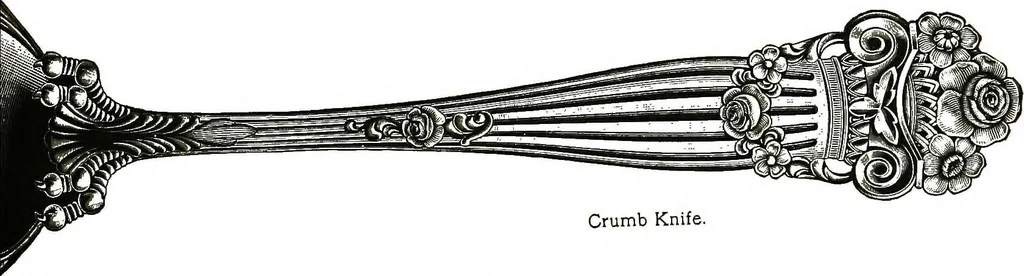 An illustration from Georgian: a pattern of spoons, forks and all other pieces of table flat ware is fully shown in this book, in which is also given an account of the chief events of the war of the revolution and the acts of oppression which preceded and provoked it..., 1906, leaf 83