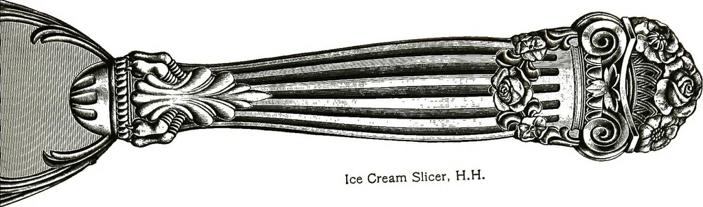 An illustration from Georgian: a pattern of spoons, forks and all other pieces of table flat ware is fully shown in this book, in which is also given an account of the chief events of the war of the revolution and the acts of oppression which preceded and provoked it..., 1906, leaf 83