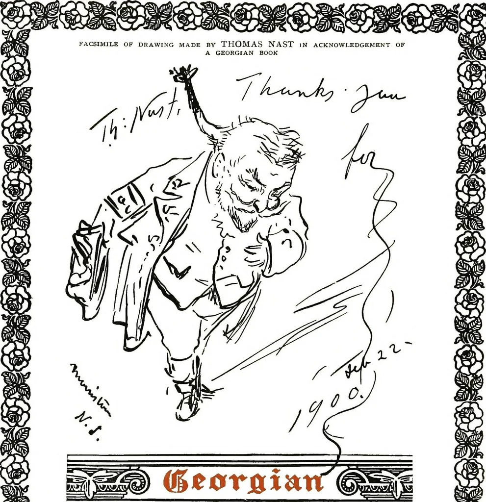 An illustration from Georgian: a pattern of spoons, forks and all other pieces of table flat ware is fully shown in this book, in which is also given an account of the chief events of the war of the revolution and the acts of oppression which preceded and provoked it..., 1906, leaf 94