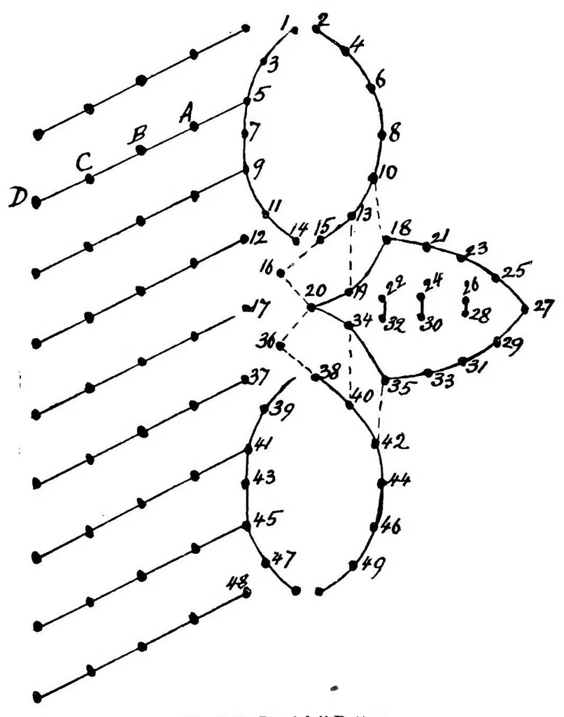 An illustration from Church lace : being eight ecclesiastical patterns in pillow-lace, 1920, leaf 33
