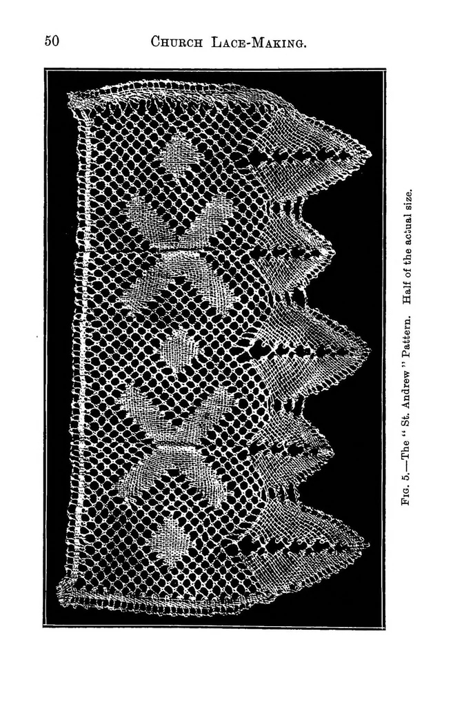 An illustration from Church lace : being eight ecclesiastical patterns in pillow-lace, 1920, leaf 59