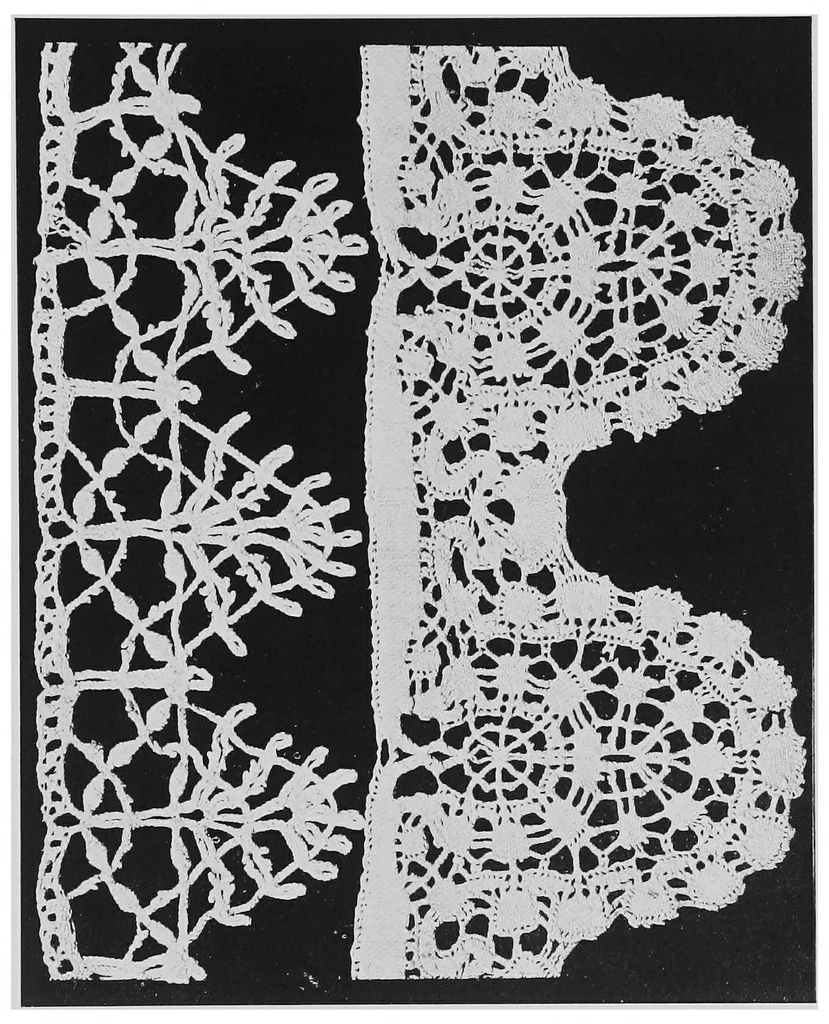 An illustration from Point and pillow lace : a short account of various kinds, ancient and modern, and how to recognise them, 1899, leaf 100
