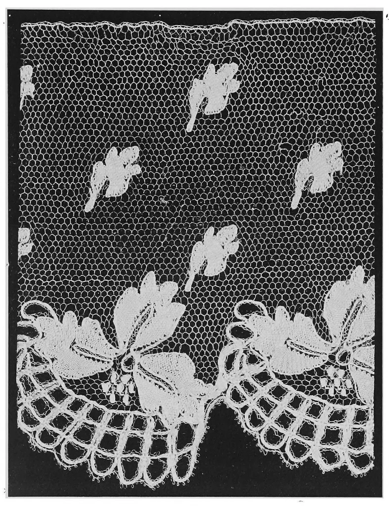 An illustration from Point and pillow lace : a short account of various kinds, ancient and modern, and how to recognise them, 1899, leaf 142
