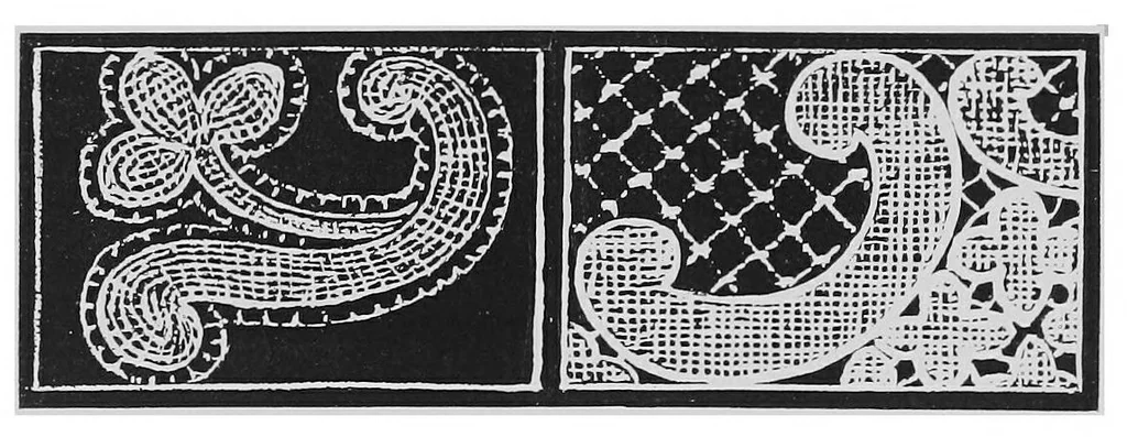 An illustration from Point and pillow lace : a short account of various kinds, ancient and modern, and how to recognise them, 1899, leaf 150