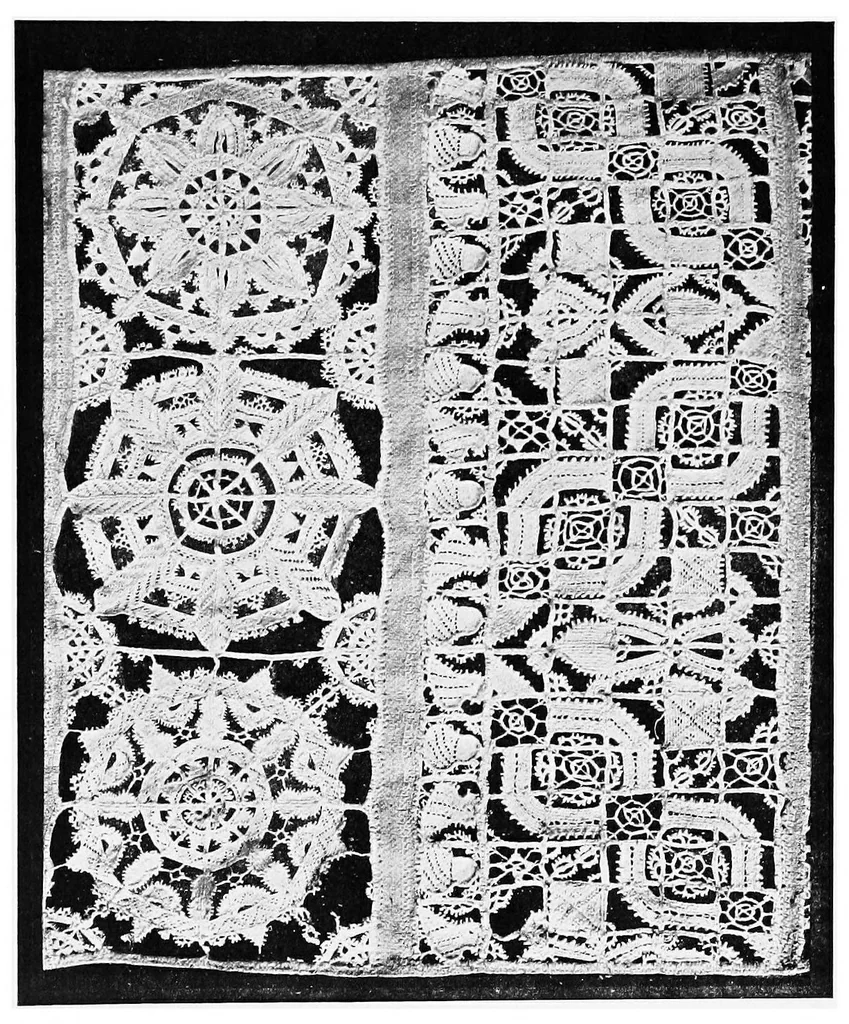An illustration from Point and pillow lace : a short account of various kinds, ancient and modern, and how to recognise them, 1899, leaf 186