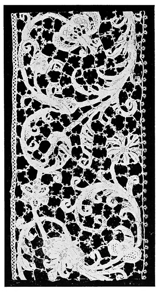 An illustration from Point and pillow lace : a short account of various kinds, ancient and modern, and how to recognise them, 1899, leaf 70
