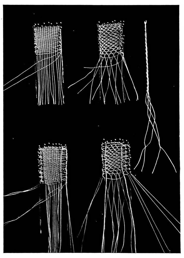 An illustration from The art of bobbin lace : a practical text book of workmanship in antique and modern lace including Geneoese, point de flandre bruges guipure, duchesse, Honiton, "raised" Honiton, applique, and Bruxelles : also how to clean and repair valuable lace, etc., 1911, leaf 41